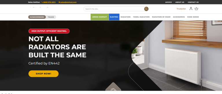 Stelrad.com: Radiator Manufacturing Brand Experiences 157% Traffic Growth